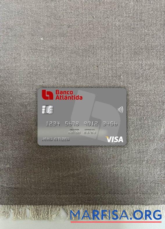 Realistic Honduras Banco Atlantida visa debit card photolook front template